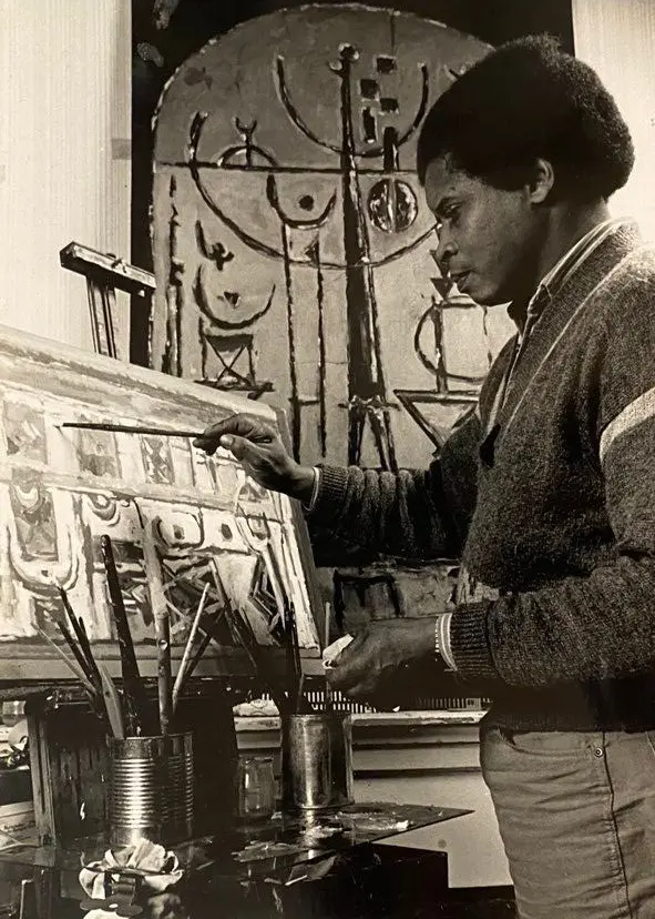 Azouzi Mohamed dans son atelier de Pantin
