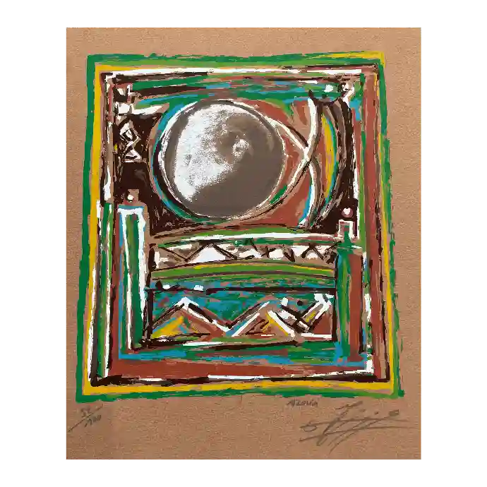 Sérigraphie sans titre de Mohamed Azouzi — Collection Bibliothèque Nationale de France, Cabinet des Estampes