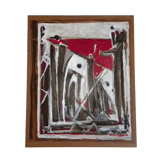 Sans titre, technique mixte sur toile, 1995, 61×50 cm — Mohamed Azouzi