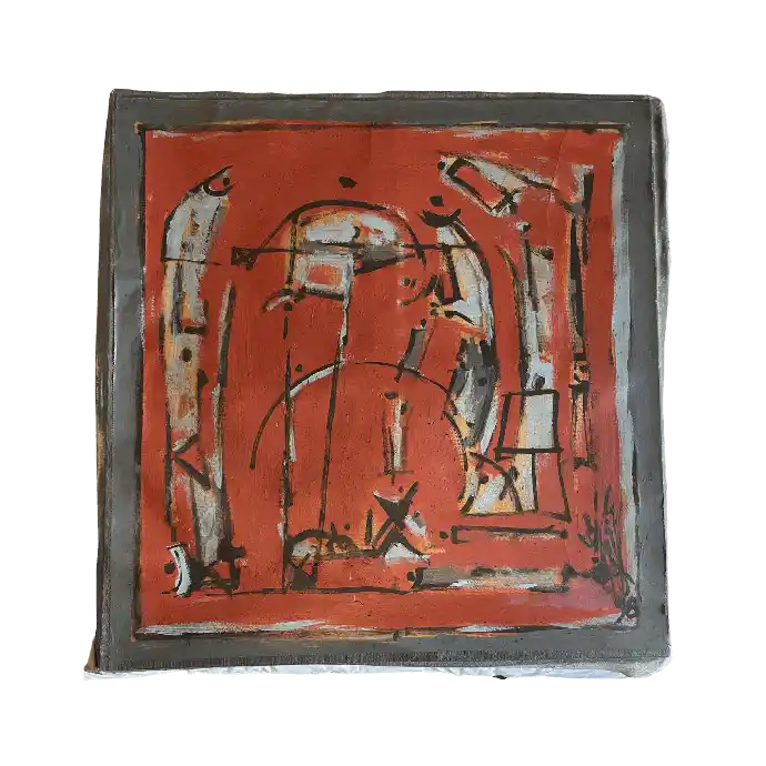 La Ruche Humaine, technique mixte sur toile, 1998, 70×68 cm — Mohamed Azouzi, solidarité et collectif