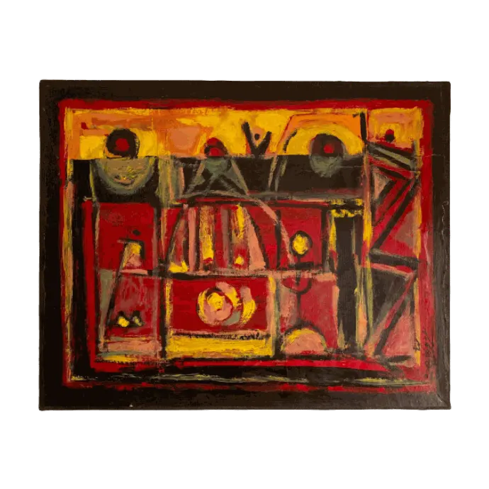 La Joie Jaune, peinture à l'huile, 2002, 50×40 cm — Mohamed Azouzi