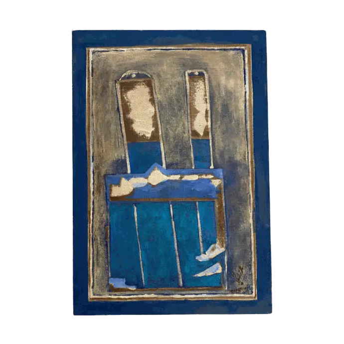 Série confinement #7, peinture à l'huile, 2020, 38×55 cm — Mohamed Azouzi