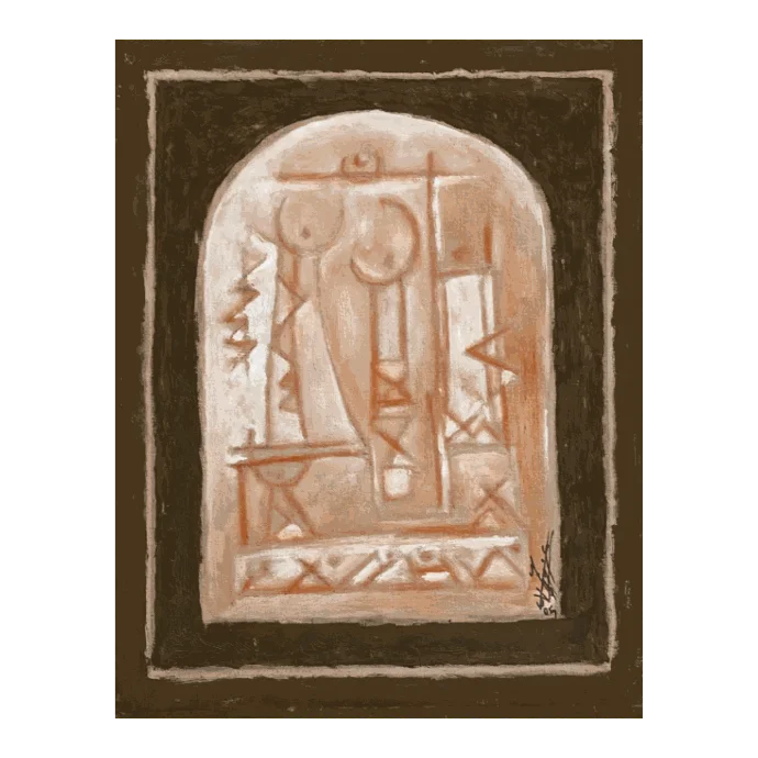 Les Restaurateurs, peinture à l'huile, 2005, 40×50 cm — Mohamed Azouzi