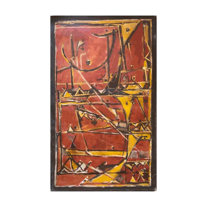 La Chaleur Humaine, peinture à l'huile et papier marouflé, 1991, 98×167 cm — Mohamed Azouzi, humanisme et fraternité