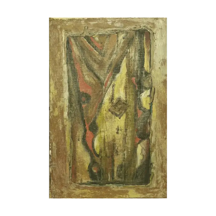 Gaby, techniques mixtes, 1975, 22×33 cm — Mohamed Azouzi, œuvre de jeunesse parisienne