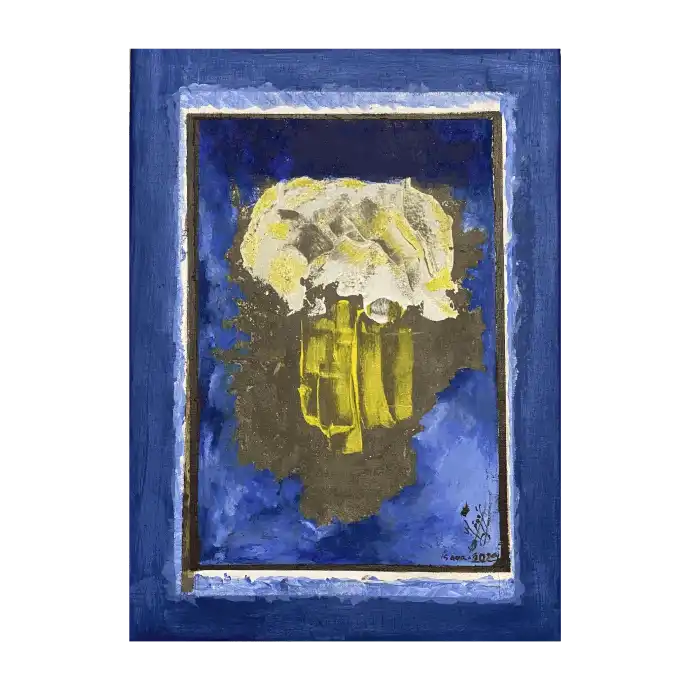 Série confinement #8, peinture à l'huile, 2020 — Mohamed Azouzi, création en temps de pandémie