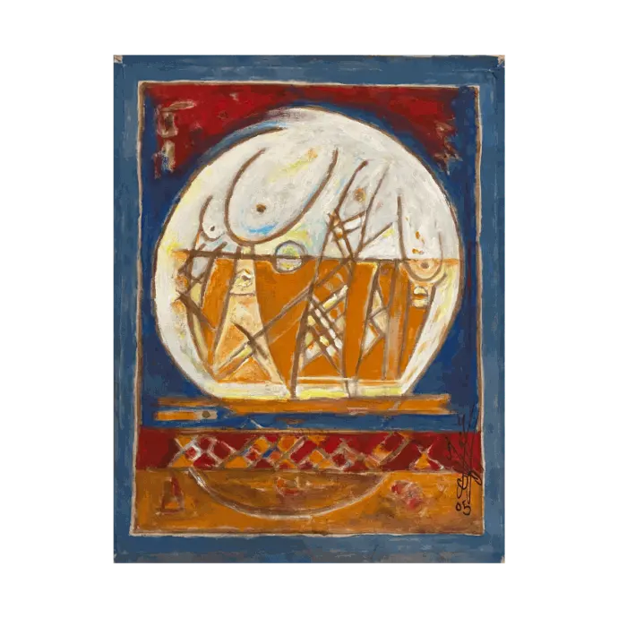 Boule de Cristal, peinture à l'huile, 2005, 50×64 cm — Mohamed Azouzi