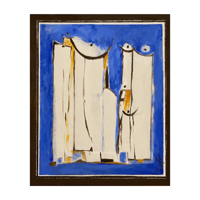 Série confinement #1, peinture à l'huile, 2021, 46×55 cm — Mohamed Azouzi