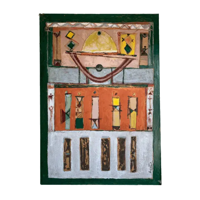 Justice Inégale, peinture à l'huile, 2002, 92×65 cm — Mohamed Azouzi