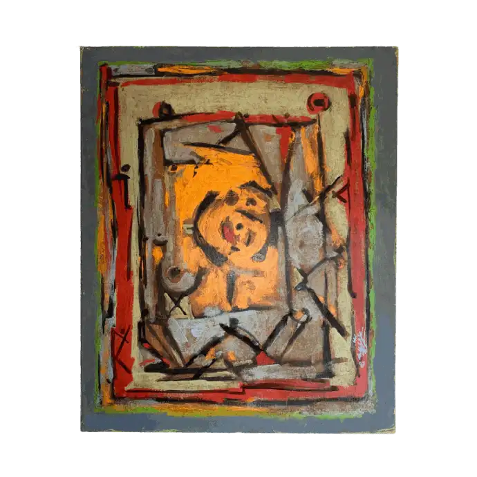 Les Couleurs d'Afrique, peinture à l'huile, 1997, 50×60 cm — Mohamed Azouzi