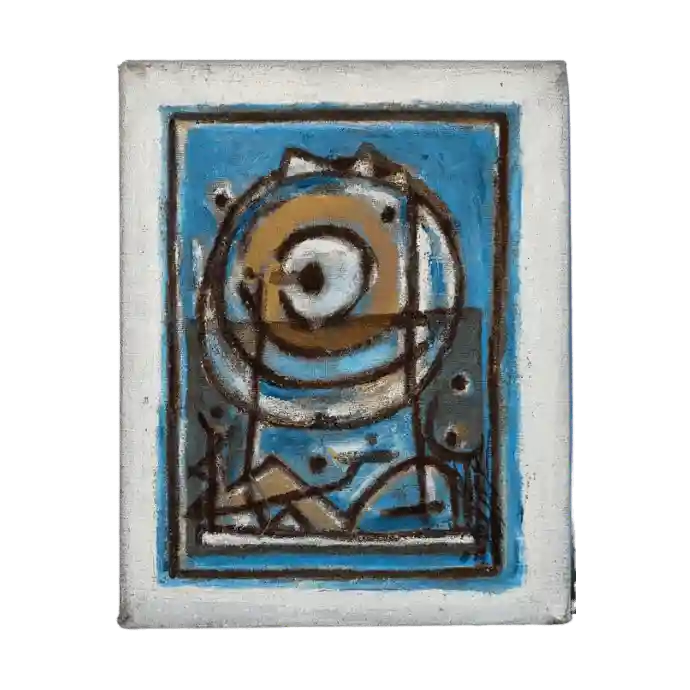 Le Magnétisme, huile sur toile, 2005, 24×19 cm — Mohamed Azouzi