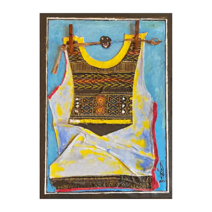 Sans titre, technique mixte sur toile, 2020 — Mohamed Azouzi