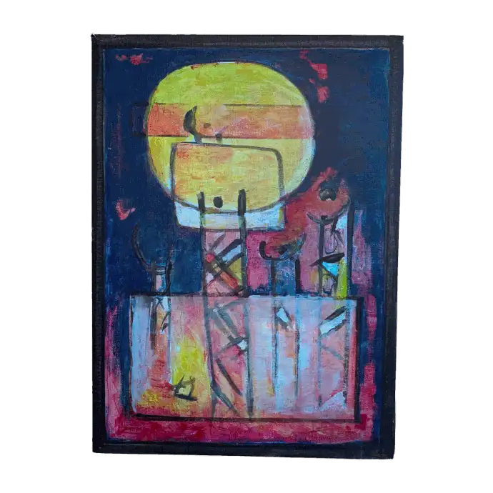 Sans titre, huile sur toile, 2005, 46×33,5 cm — Mohamed Azouzi
