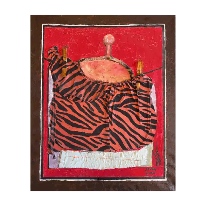 Sans titre, technique mixte sur toile, 2020 — Mohamed Azouzi