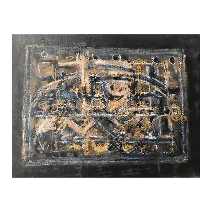 Le Noircissement, pastel et encre sur papier, 2005, 21×15 cm — Mohamed Azouzi