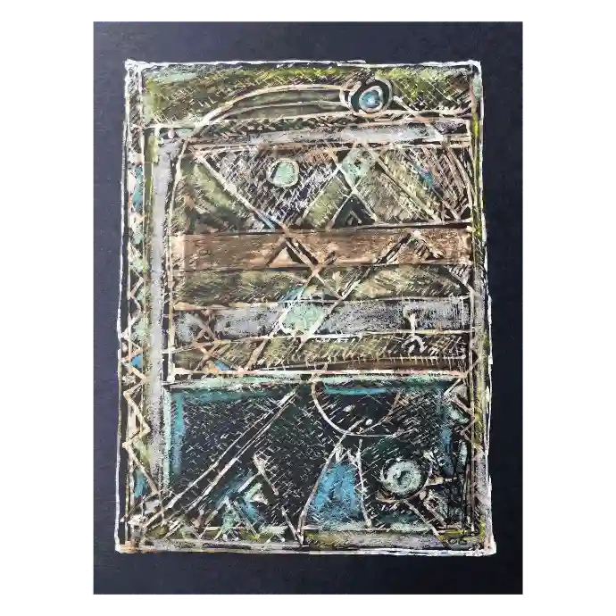 Un Autre Printemps, pastel sur papier, 2006, 13×17 cm — Mohamed Azouzi