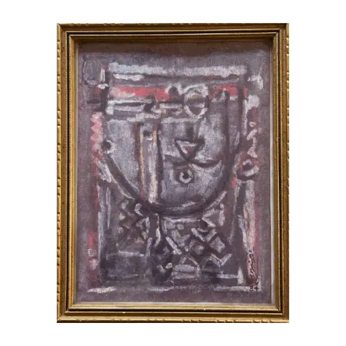 Sans titre, technique mixte sur papier, 1984, 18×22,5 cm — Mohamed Azouzi
