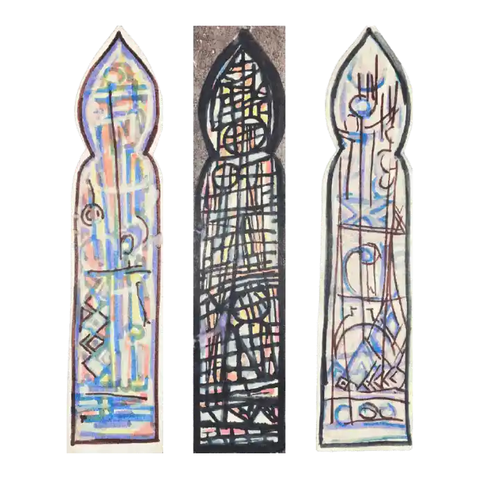 Sans titre, technique mixte sur papier, 1978, 4,5×19,5 cm — Mohamed Azouzi