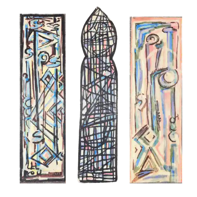 Sans titre, technique mixte sur papier, 1978 — Mohamed Azouzi