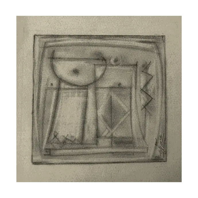 Derrière la Vitre, crayon sur papier, 2006 — Mohamed Azouzi