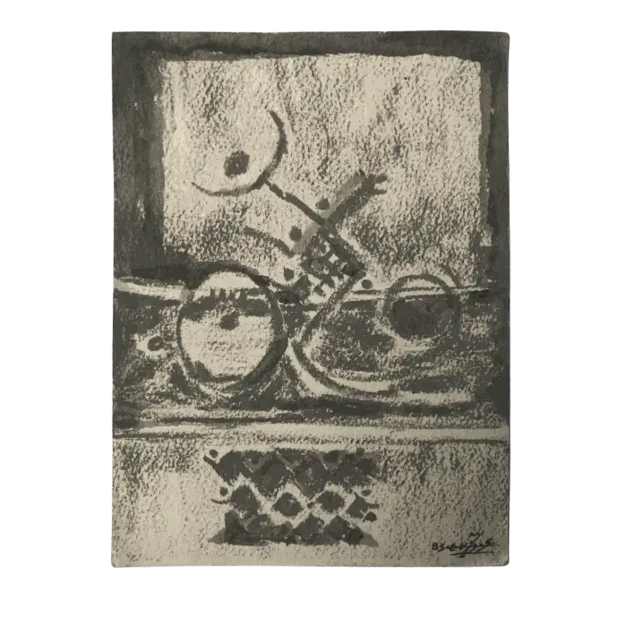 Sans titre, pastel sur papier, 1983, 15,5×21 cm — Mohamed Azouzi