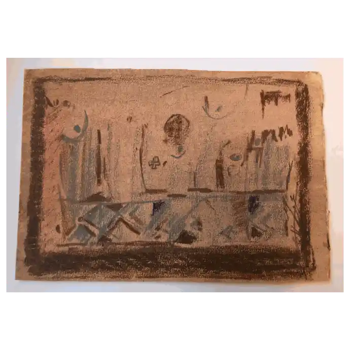 L'Âme de Croire, pastel sur papier, 1994, 30×23 cm — Mohamed Azouzi