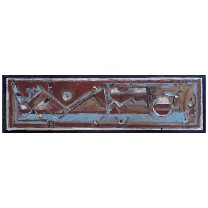 Brabra, huile sur bois, 72×21,5 cm — Mohamed Azouzi