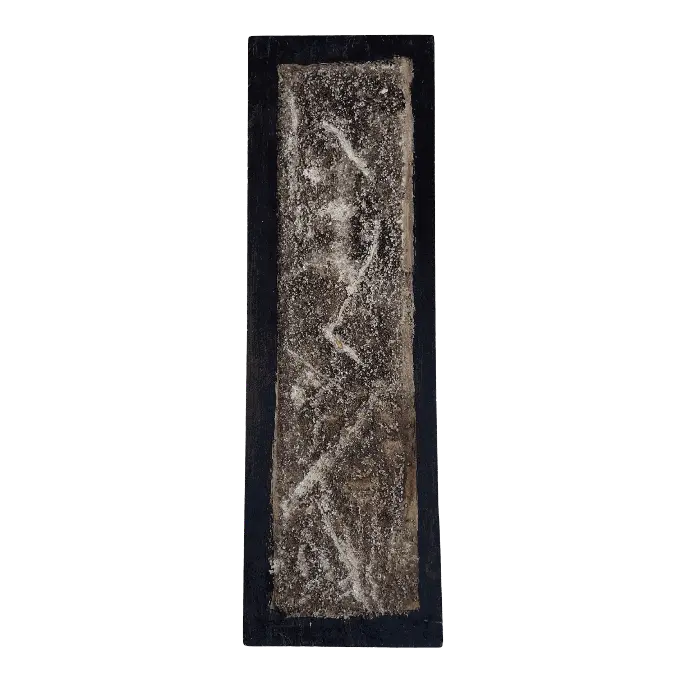 L'Introuvable, technique mixte sur bois, 1991, 15×47 cm — Mohamed Azouzi