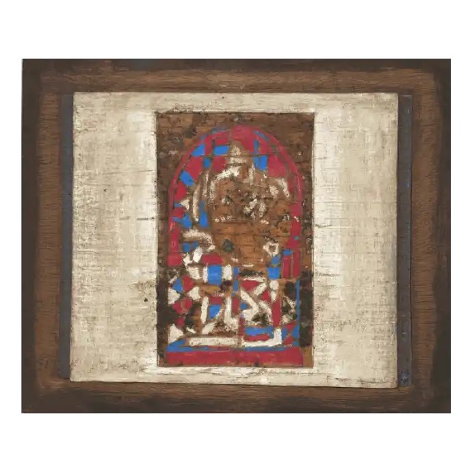 Sans titre, huile sur bois, 26,5×22 cm — Mohamed Azouzi