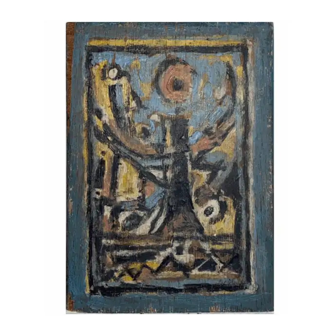 Esclave, huile sur bois, 2006, 11,5×16 cm — Mohamed Azouzi