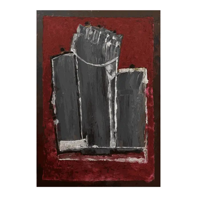Série confinement #10, huile sur bois, 2021 — Mohamed Azouzi