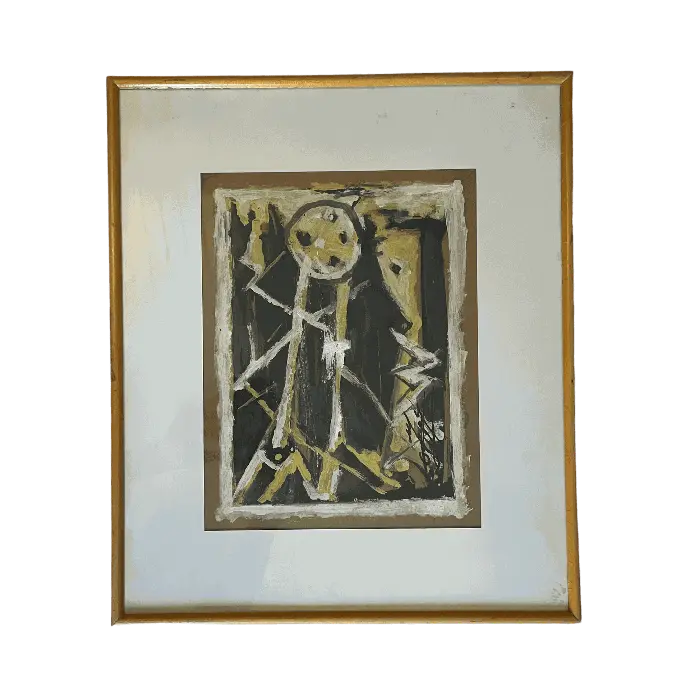 Sans titre, technique mixte sur bois, 1999, 30×22 cm — Mohamed Azouzi
