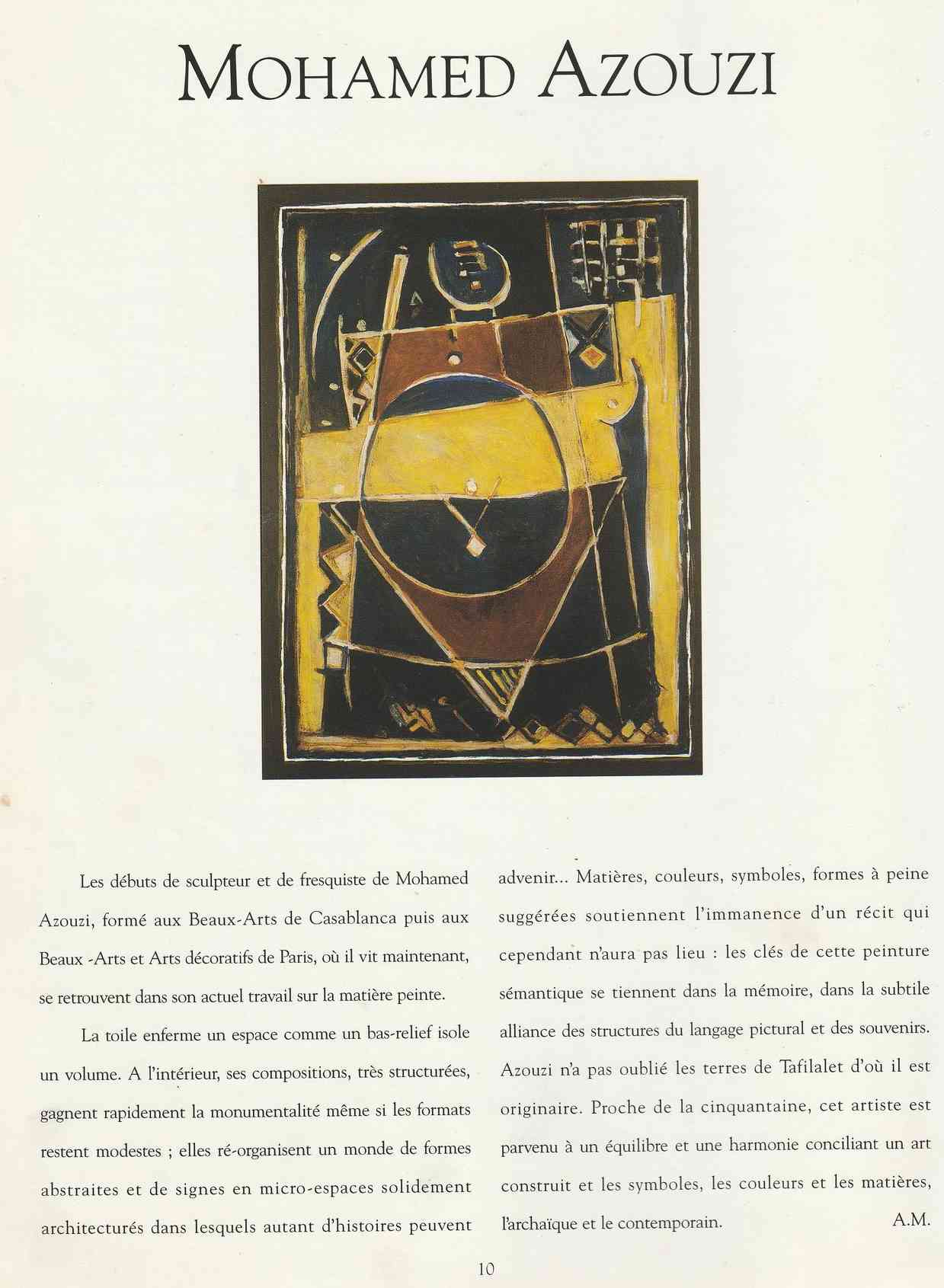 Mohamed Azouzi — Alain Macaire, 1995 — La peinture marocaine dans les collections françaises, Paris