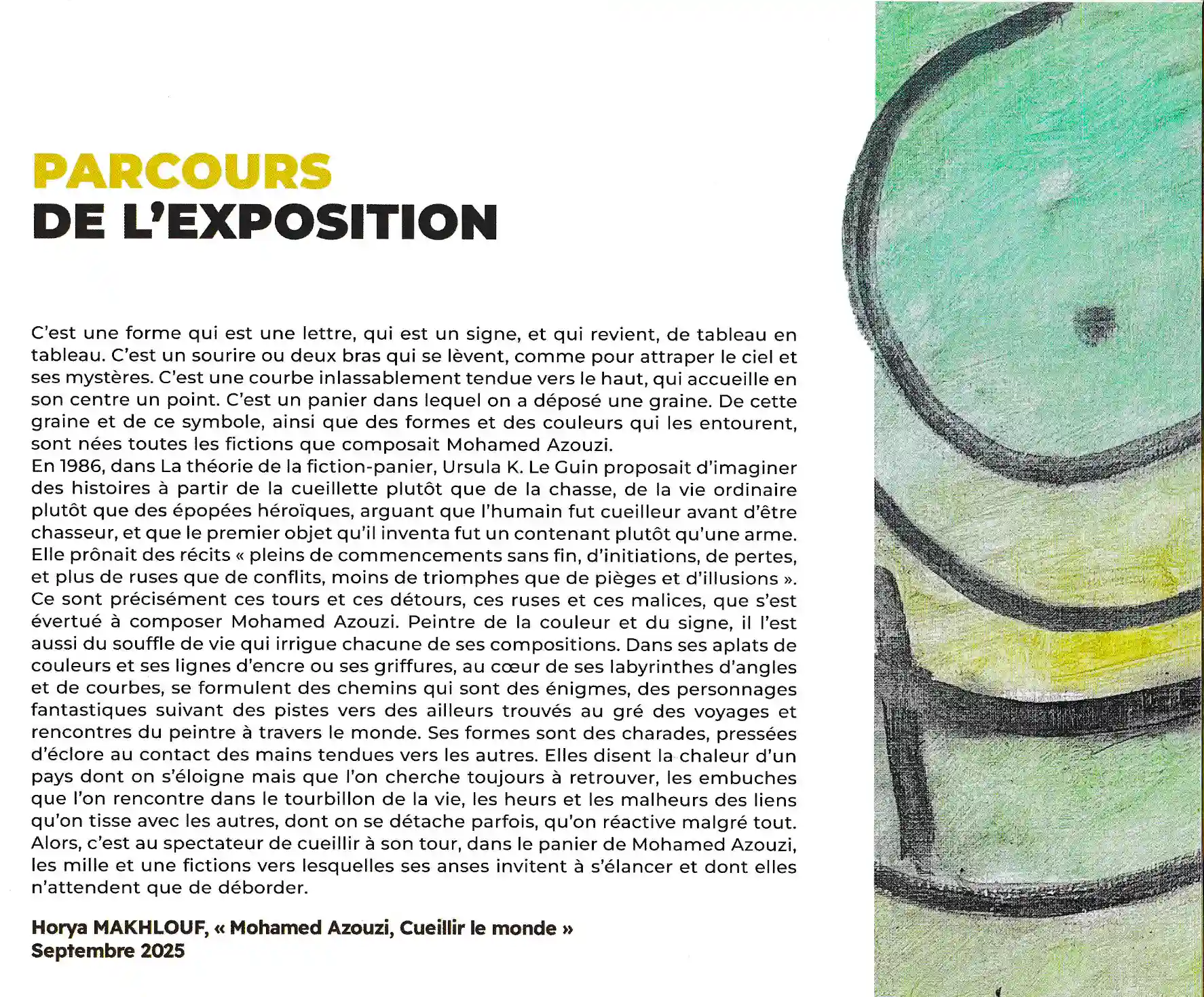 Mohamed Azouzi — Horya Makhlouf, Septembre 2025 — Mohamed Azouzi, Cueillir le monde
