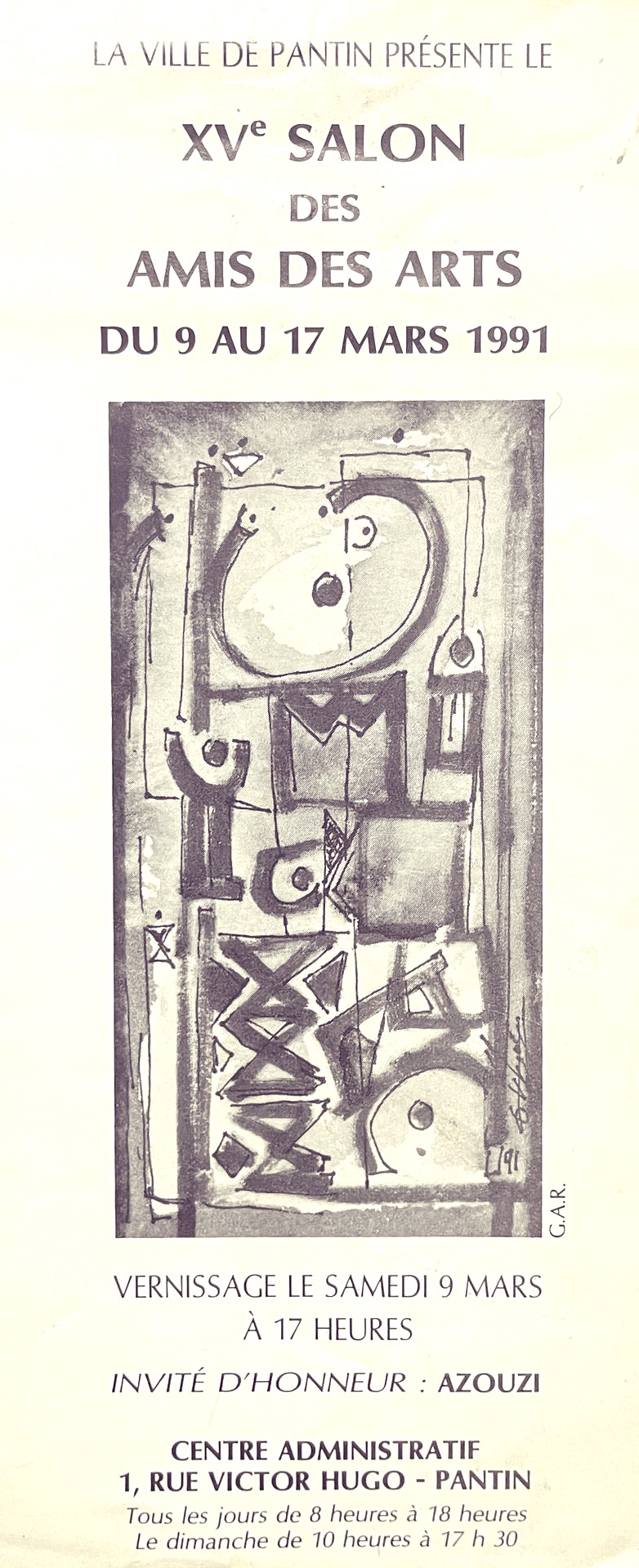 15ème salon des amis des arts à Pantin 1991